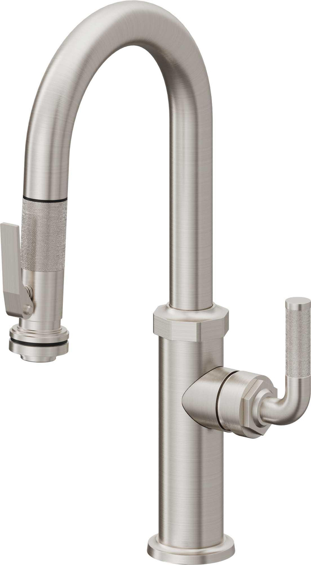 California Faucets Descanso Llave de Bar/Preparación con Rociador Extraíble hacia Abajo Industrial con Rociador de Compresión - Acero Inoxidable Ultra
