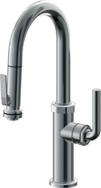 California Faucets Descanso Llave de Bar/Preparación con Rociador Extraíble hacia Abajo Industrial con Rociador de Compresión - Níquel Negro