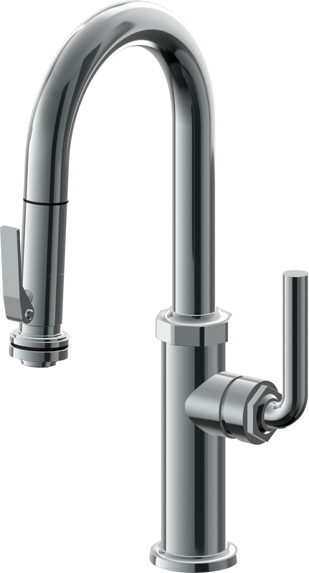 California Faucets Descanso Llave de Bar/Preparación con Rociador Extraíble hacia Abajo Industrial con Rociador de Compresión - Níquel Negro