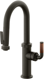 California Faucets Descanso Llave de Bar/Preparación con Rociador Extraíble hacia Abajo Industrial con Rociador de Compresión - Bronce Oscuro