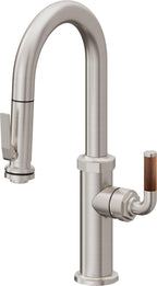 California Faucets Descanso Llave de Bar/Preparación con Rociador Extraíble hacia Abajo Industrial con Rociador de Compresión - Acero Inoxidable Ultra