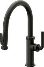 California Faucets Descanso Llave de Cocina con Rociador Extraíble hacia Abajo Industrial con Rociador de Compresión - Low Pico en Arco - Bronce Bella Terra