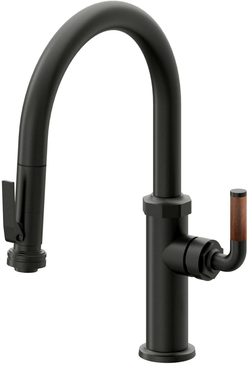 California Faucets Descanso Llave de Cocina con Rociador Extraíble hacia Abajo Industrial con Rociador de Compresión - Low Pico en Arco - Bronce Bella Terra