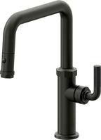 California Faucets Descanso Llave de Cocina con Rociador Extraíble hacia Abajo Industrial con Rociador de Botón - Pico Cuadrado - Bronce Bella Terra