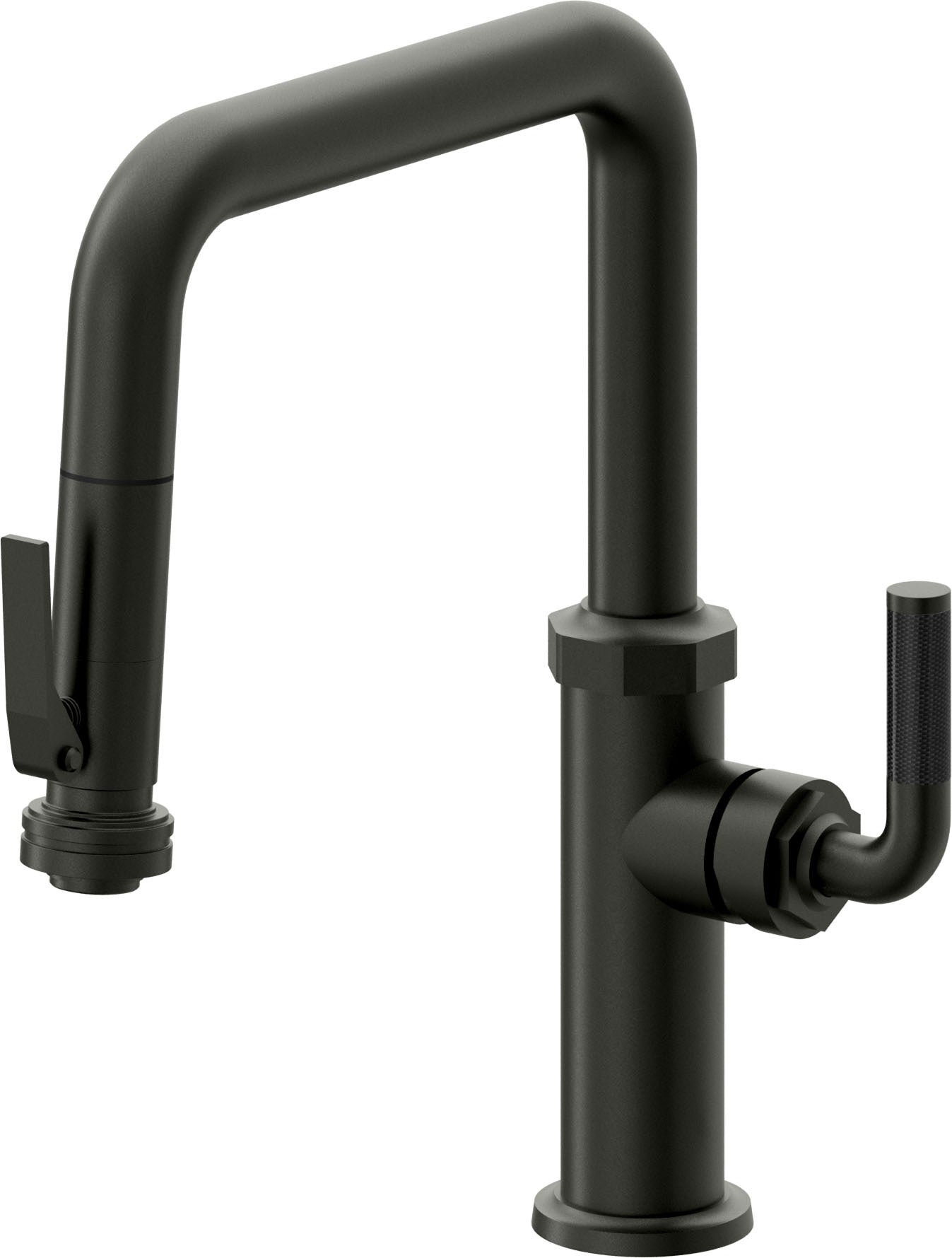 California Faucets Descanso Llave de Cocina con Rociador Extraíble hacia Abajo Industrial con Rociador de Compresión - Pico Cuadrado - Bronce Bella Terra