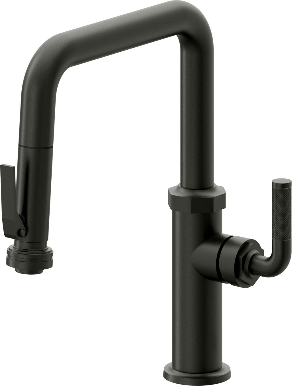 California Faucets Descanso Llave de Cocina con Rociador Extraíble hacia Abajo Industrial con Rociador de Compresión - Pico Cuadrado - Bronce Bella Terra