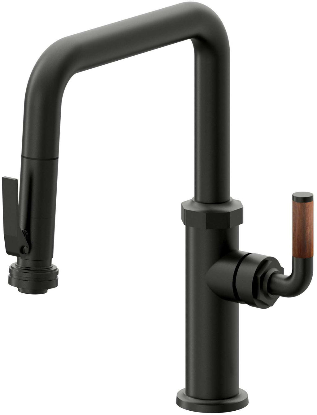 California Faucets Descanso Llave de Cocina con Rociador Extraíble hacia Abajo Industrial con Rociador de Compresión - Pico Cuadrado - Bronce Bella Terra
