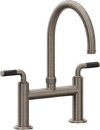 California Faucets Descanso Llave de Cocina Tipo Puente Industrial - Pico en Arco - Níquel Antiguo Mate