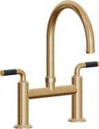 California Faucets Descanso Llave de Cocina Tipo Puente Industrial - Pico en Arco - Latón Bruñido