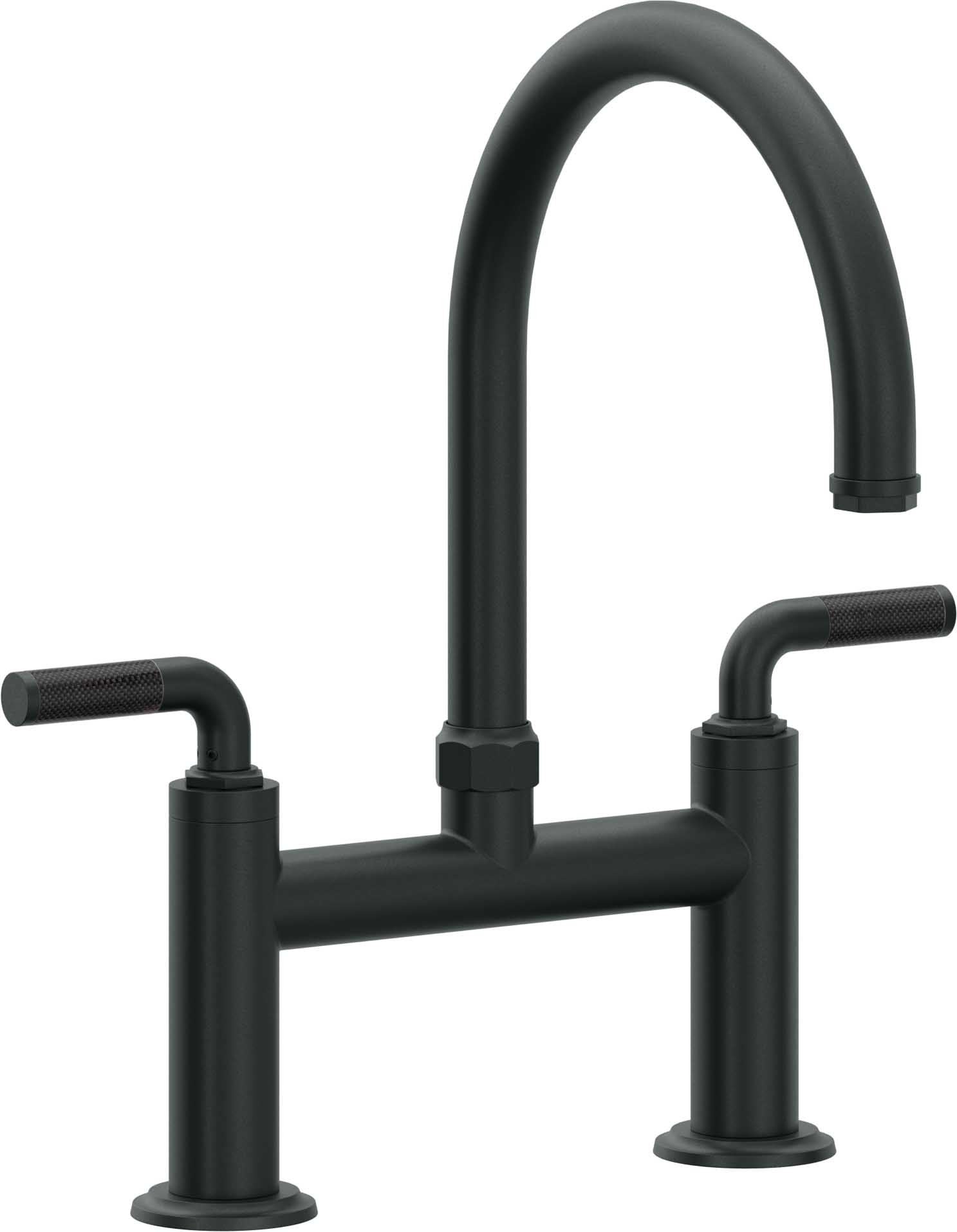 California Faucets Descanso Llave de Cocina Tipo Puente Industrial - Pico en Arco - Carbón