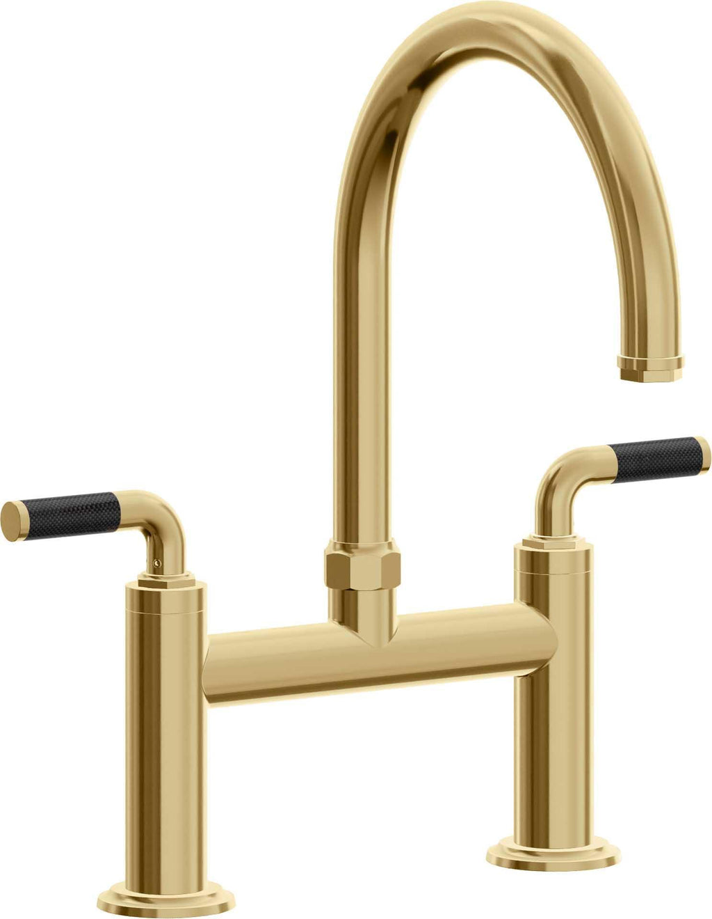 California Faucets Descanso Llave de Cocina Tipo Puente Industrial - Pico en Arco - Oro Francés