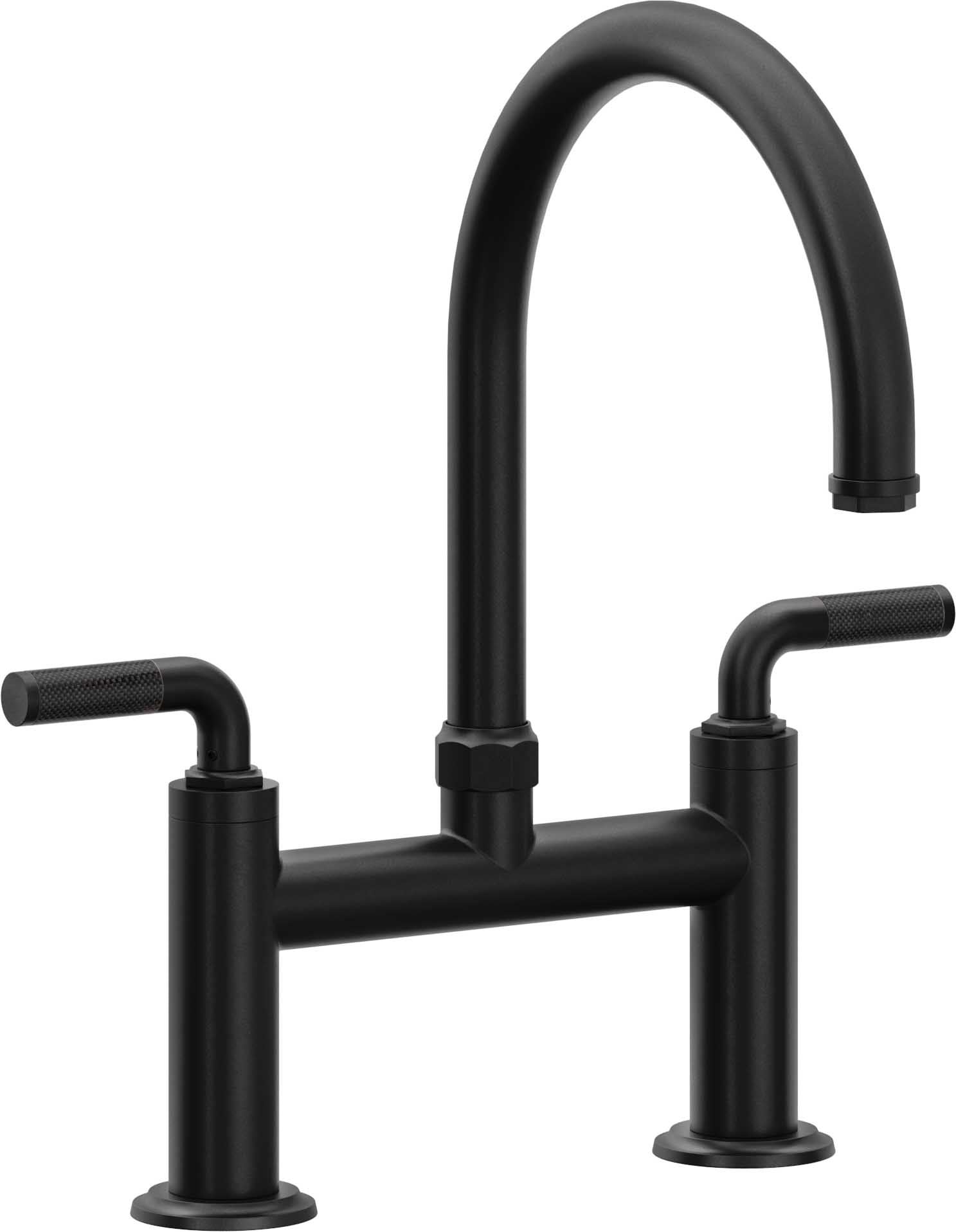 California Faucets Descanso Llave de Cocina Tipo Puente Industrial - Pico en Arco - Negro Mate