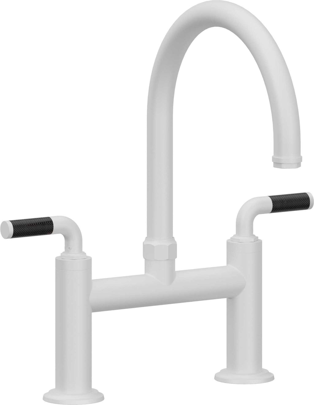 California Faucets Descanso Llave de Cocina Tipo Puente Industrial - Pico en Arco - Blanco Mate