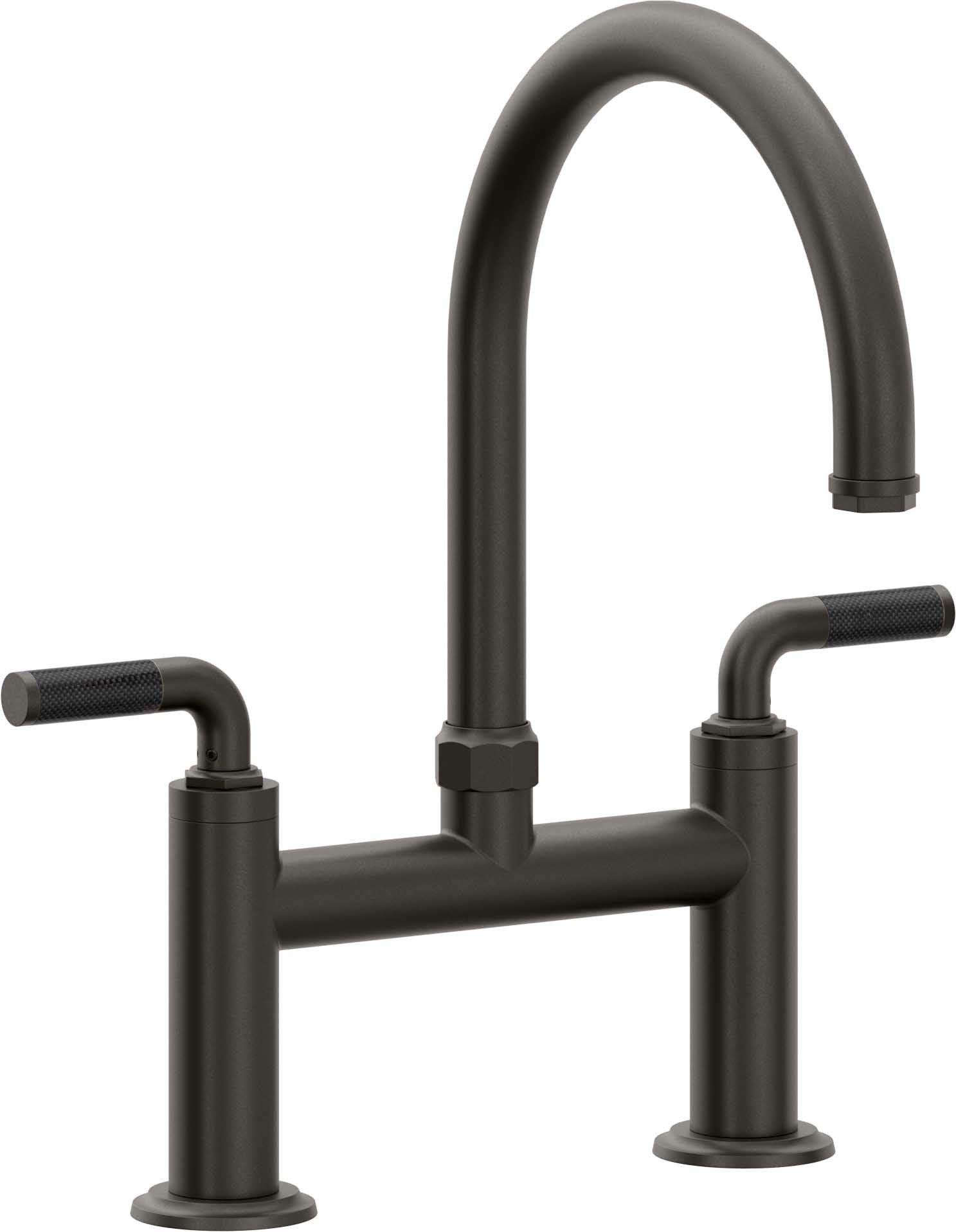 California Faucets Descanso Llave de Cocina Tipo Puente Industrial - Pico en Arco - Bronce Oscuro