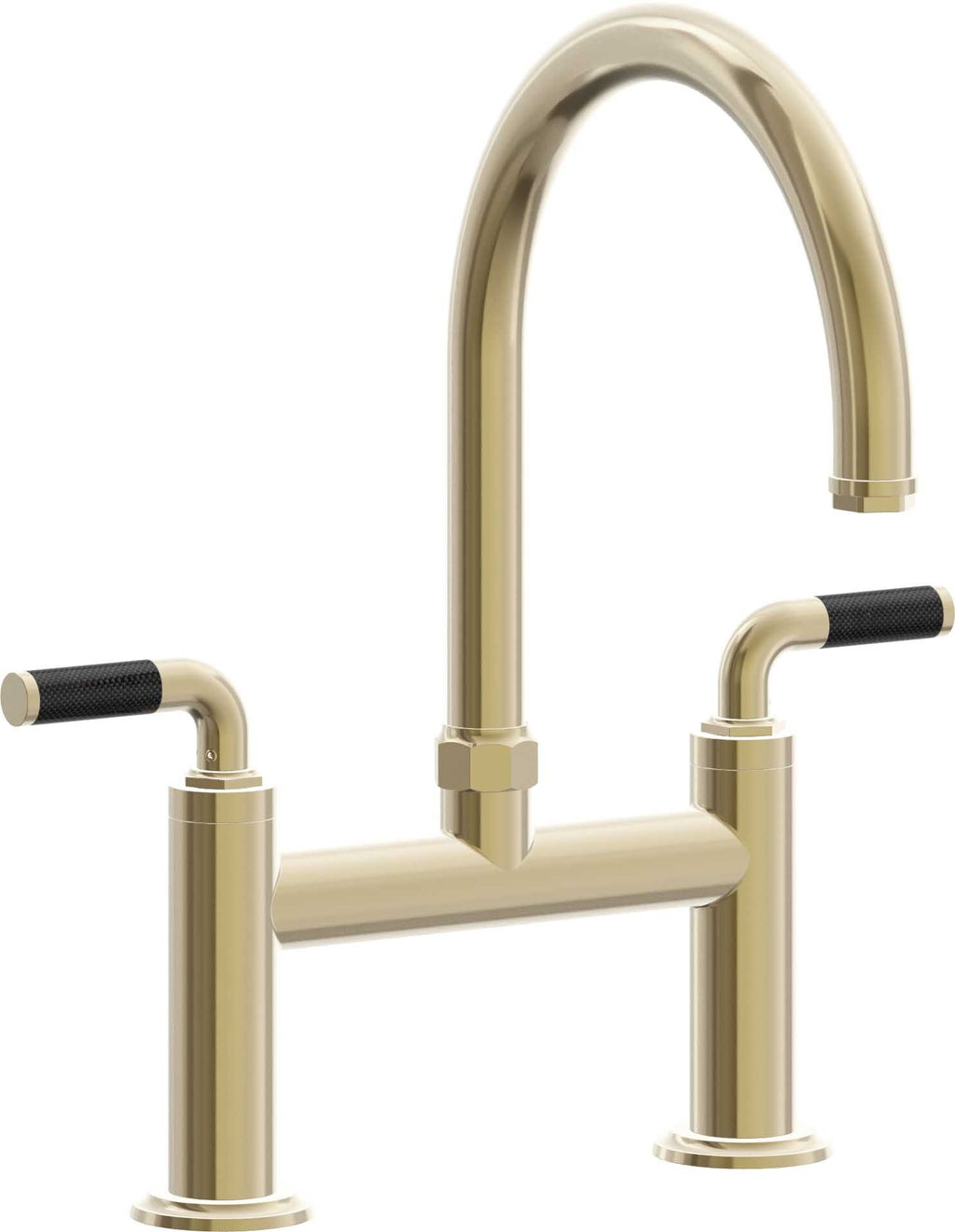 California Faucets Descanso Llave de Cocina Tipo Puente Industrial - Pico en Arco - Latón Pulido