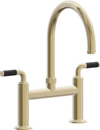 California Faucets Descanso Llave de Cocina Tipo Puente Industrial - Pico en Arco - Latón Pulido