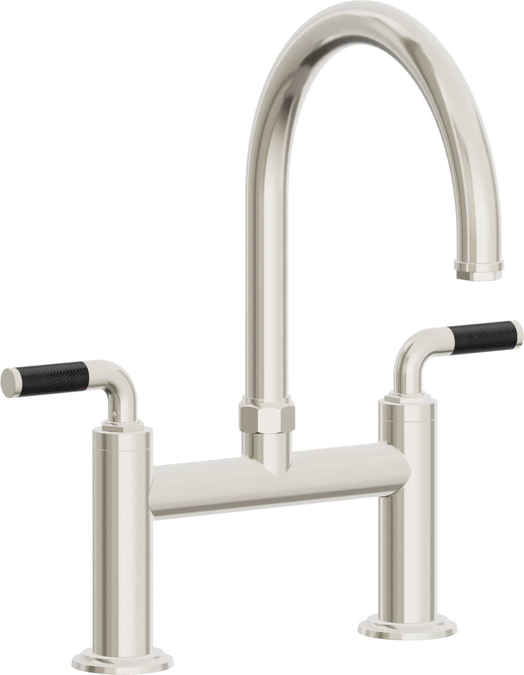 California Faucets Descanso Llave de Cocina Tipo Puente Industrial - Pico en Arco - Níquel Pulido