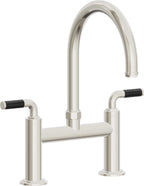 California Faucets Descanso Llave de Cocina Tipo Puente Industrial - Pico en Arco - Níquel Pulido