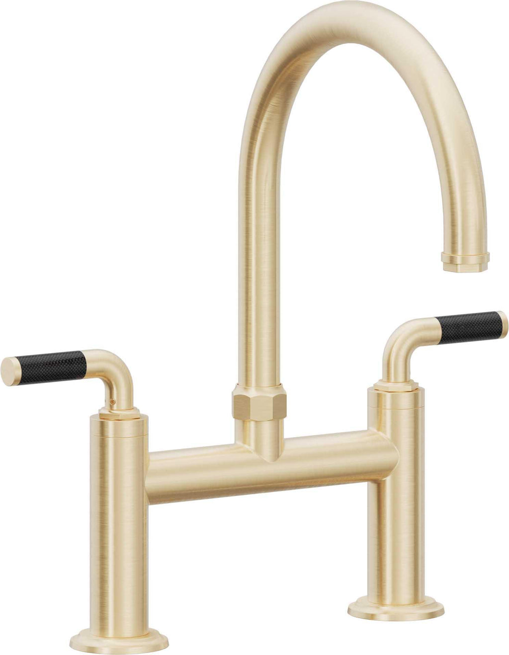 California Faucets Descanso Llave de Cocina Tipo Puente Industrial - Pico en Arco - Latón Satinado