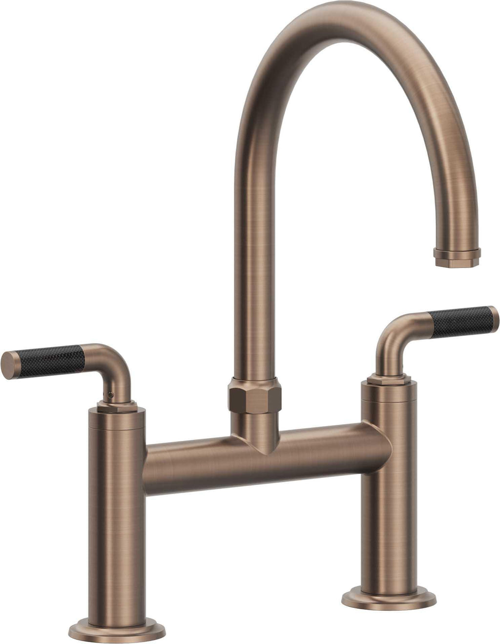 California Faucets Descanso Llave de Cocina Tipo Puente Industrial - Pico en Arco - Bronce Satinado
