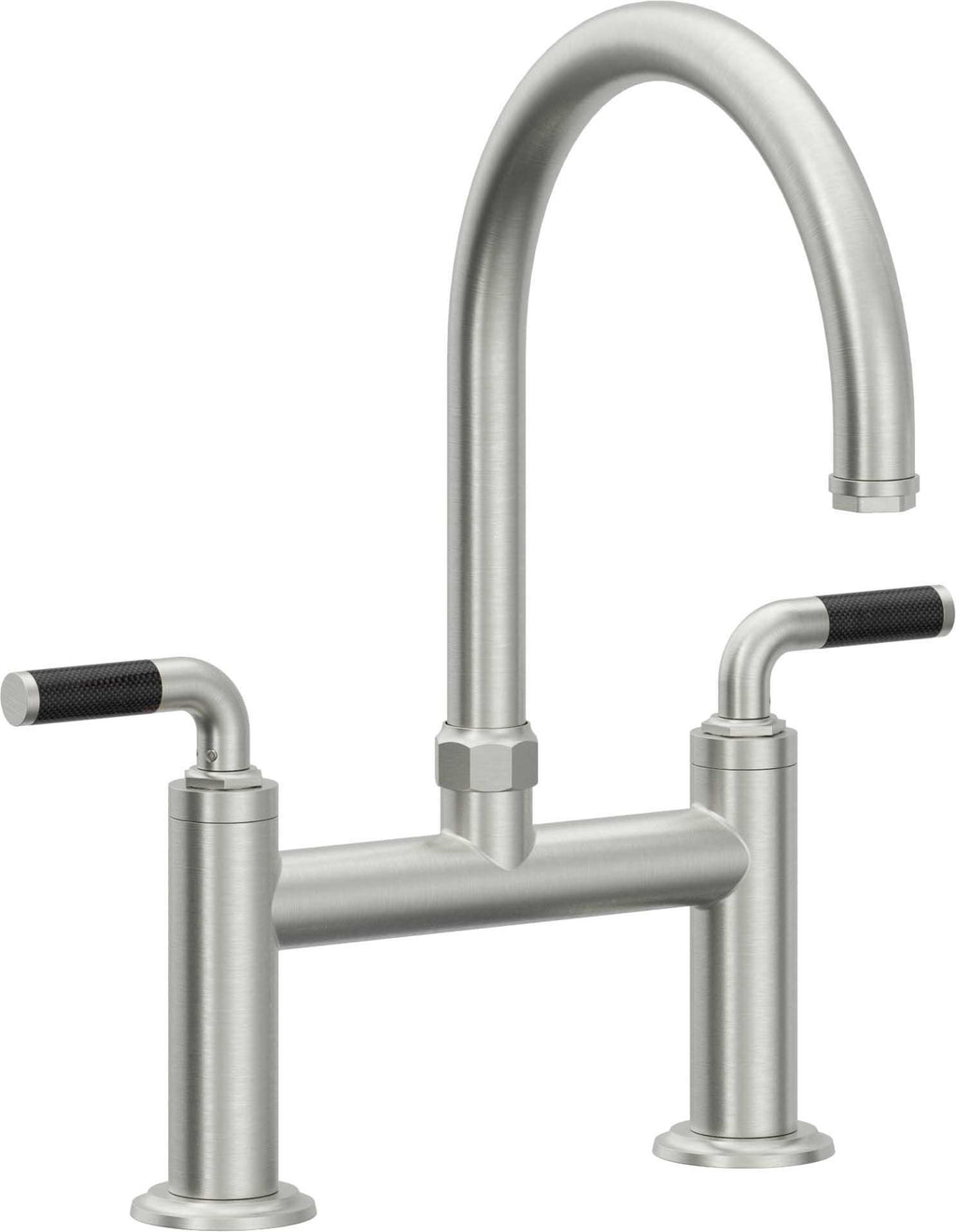 California Faucets Descanso Llave de Cocina Tipo Puente Industrial - Pico en Arco - Cromo Satinado
