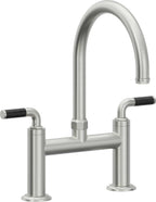 California Faucets Descanso Llave de Cocina Tipo Puente Industrial - Pico en Arco - Cromo Satinado