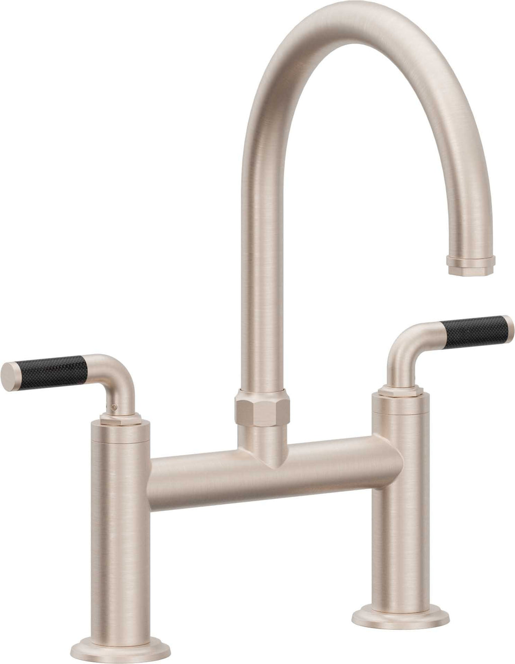 California Faucets Descanso Llave de Cocina Tipo Puente Industrial - Pico en Arco - Níquel Satinado