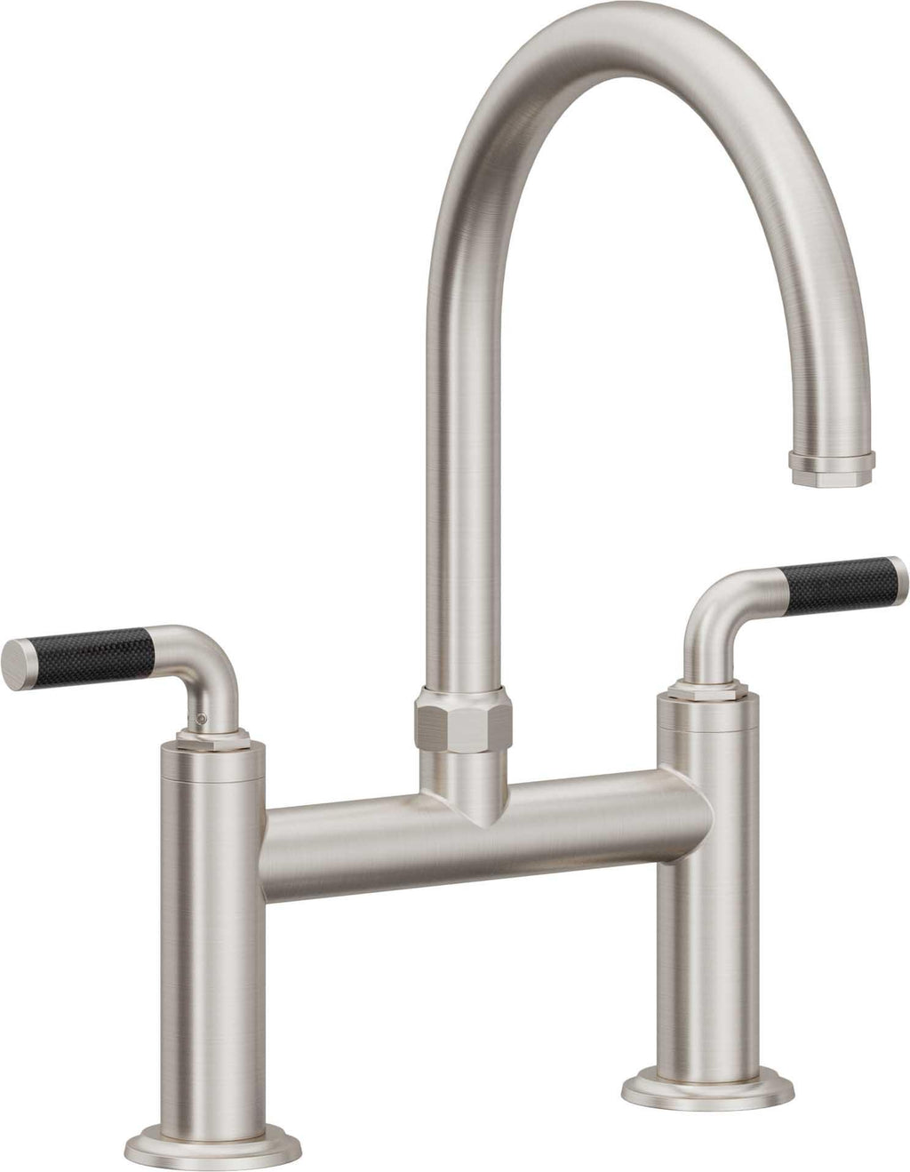 California Faucets Descanso Llave de Cocina Tipo Puente Industrial - Pico en Arco - Acero Inoxidable Ultra