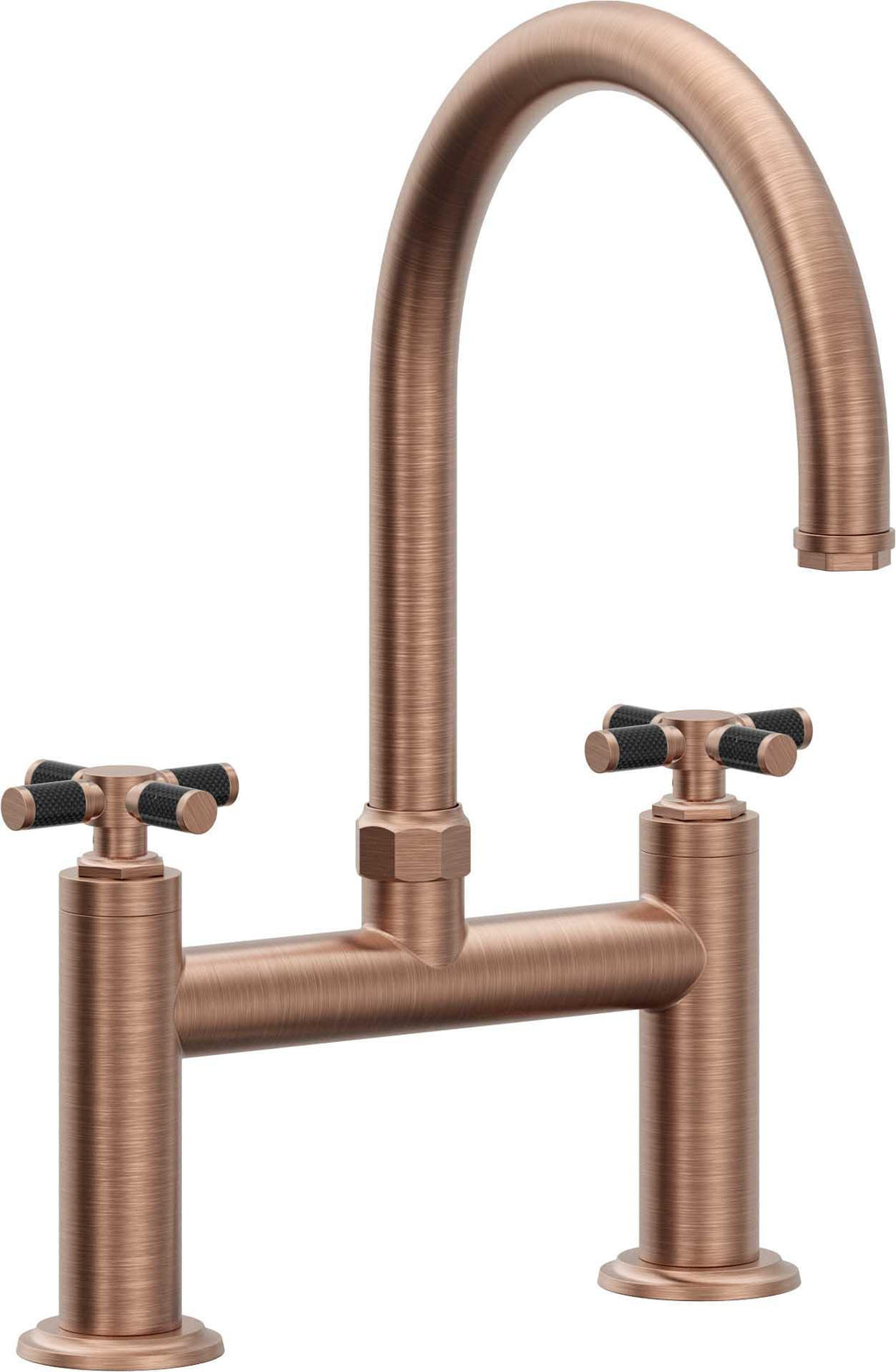 California Faucets Descanso Llave de Cocina Tipo Puente Industrial - Pico en Arco - Cobre Antiguo Mate