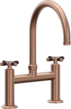 California Faucets Descanso Llave de Cocina Tipo Puente Industrial - Pico en Arco - Cobre Antiguo Mate