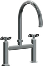 California Faucets Descanso Llave de Cocina Tipo Puente Industrial - Pico en Arco - Níquel Negro