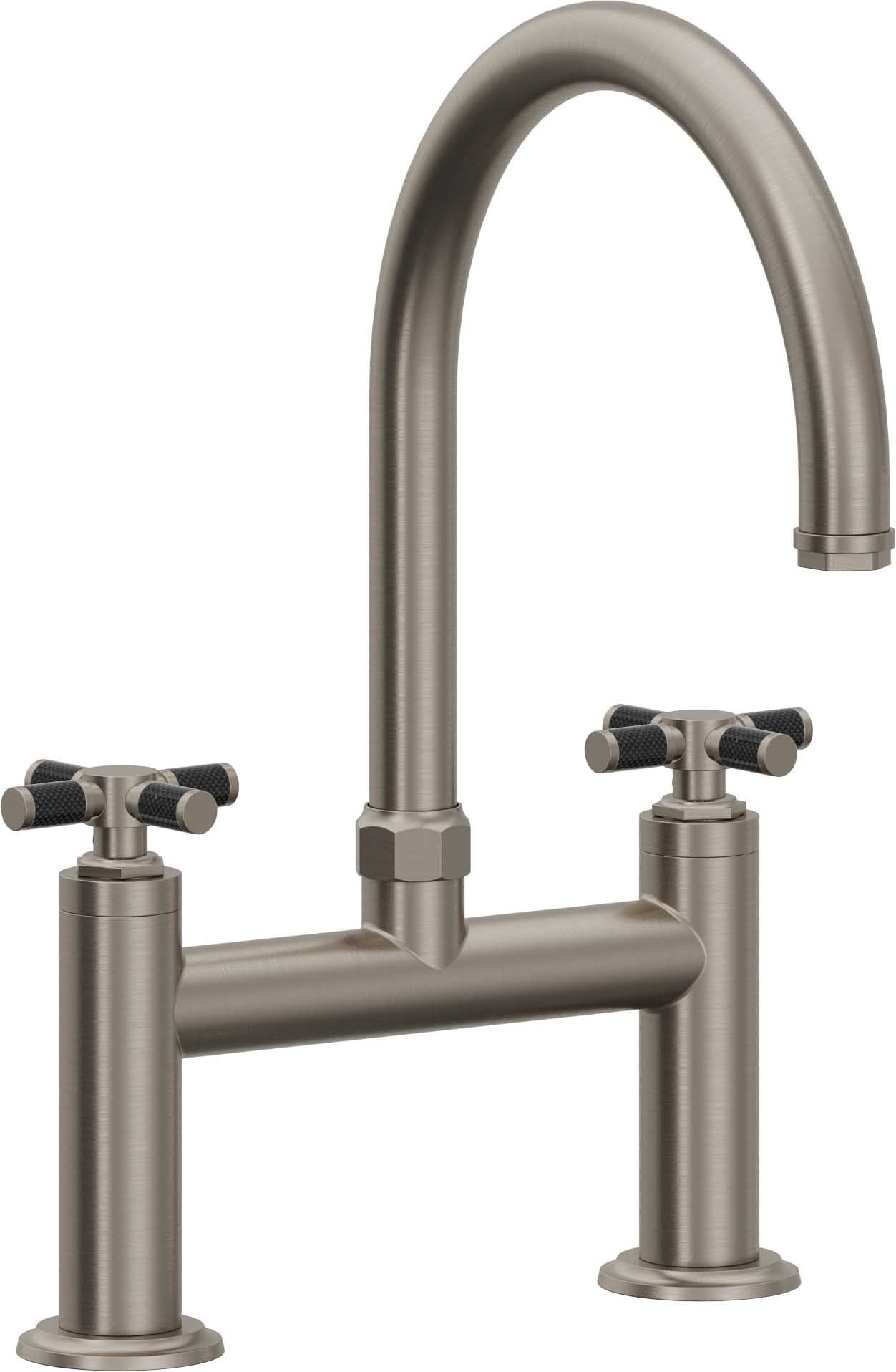 California Faucets Descanso Llave de Cocina Tipo Puente Industrial - Pico en Arco - Grafito