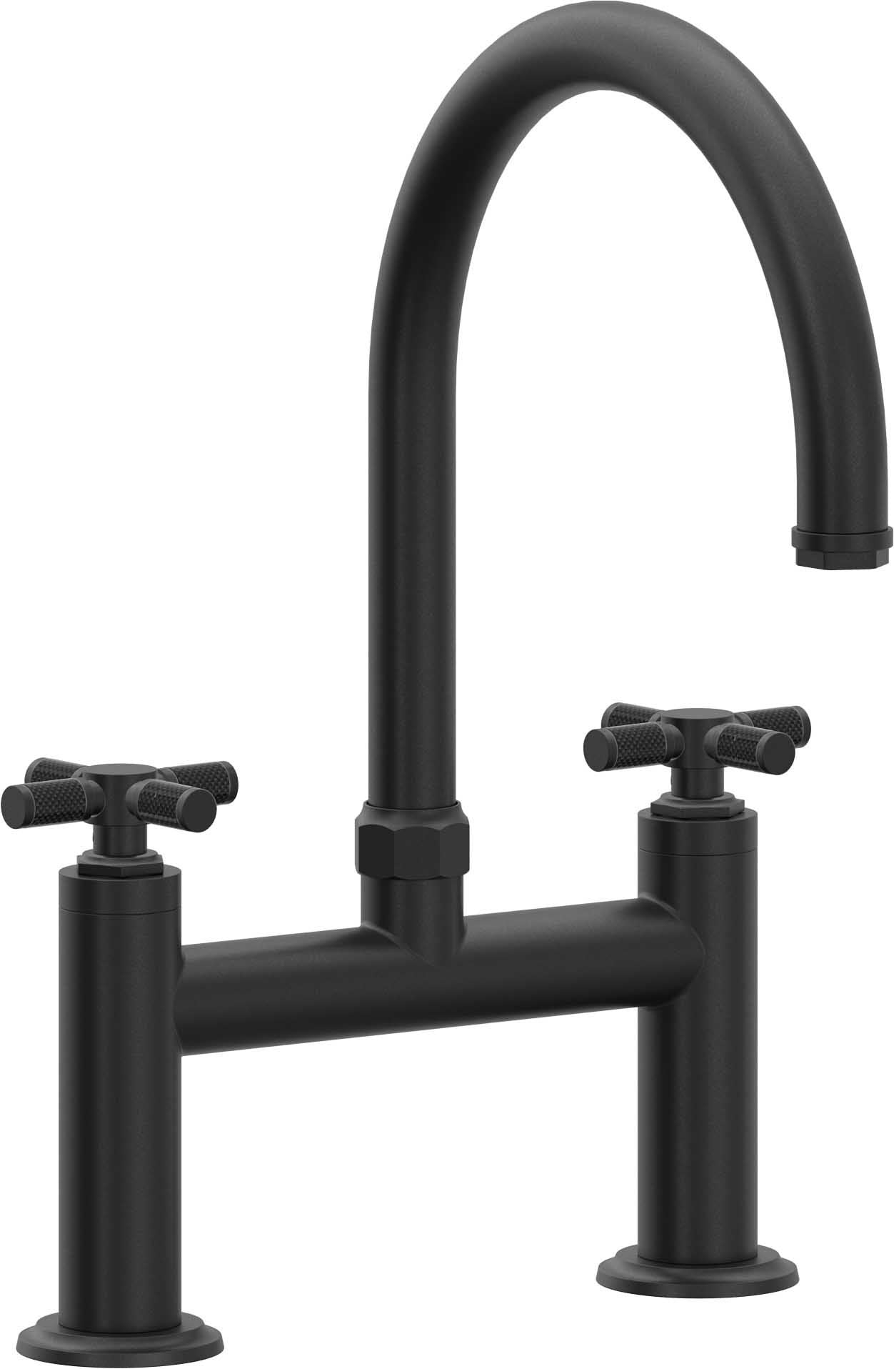 California Faucets Descanso Llave de Cocina Tipo Puente Industrial - Pico en Arco - Negro Mate