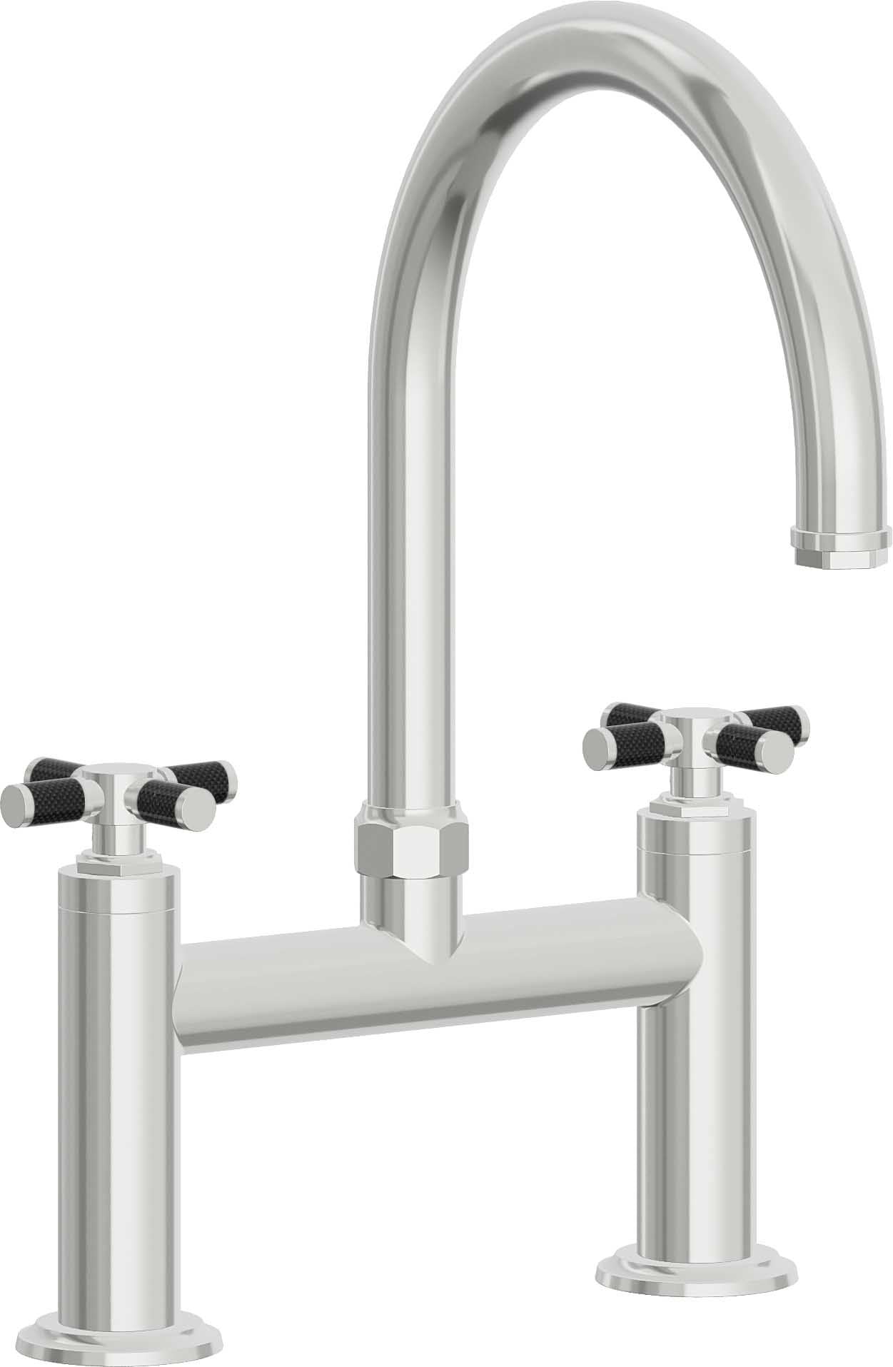 California Faucets Descanso Llave de Cocina Tipo Puente Industrial - Pico en Arco - Cromo Pulido