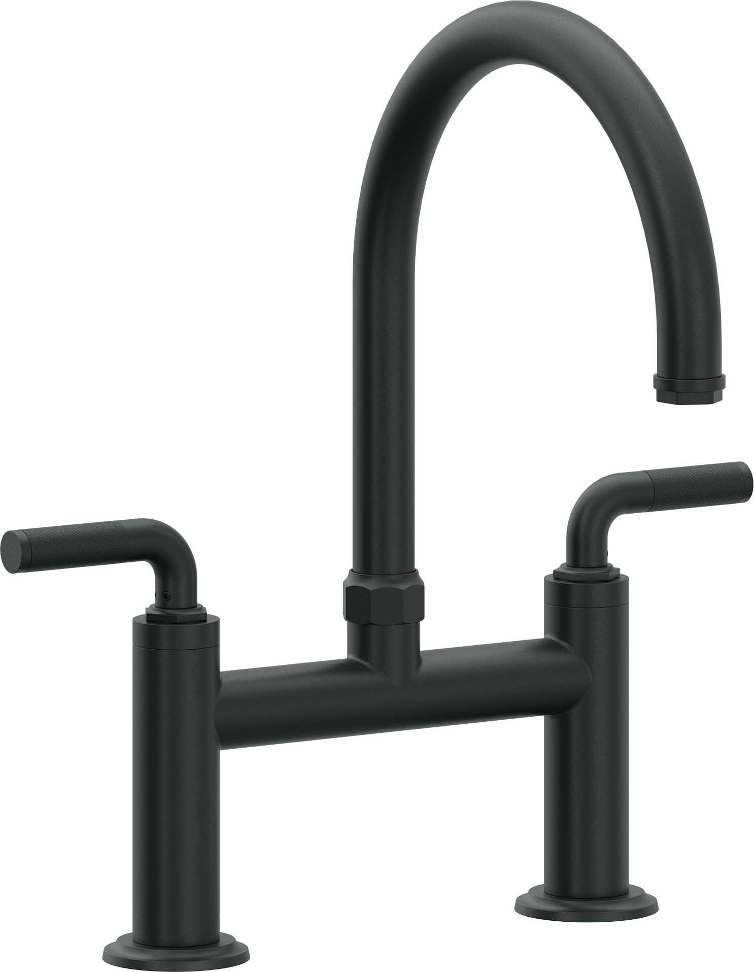 California Faucets Descanso Llave de Cocina Tipo Puente Industrial - Pico en Arco - Carbón