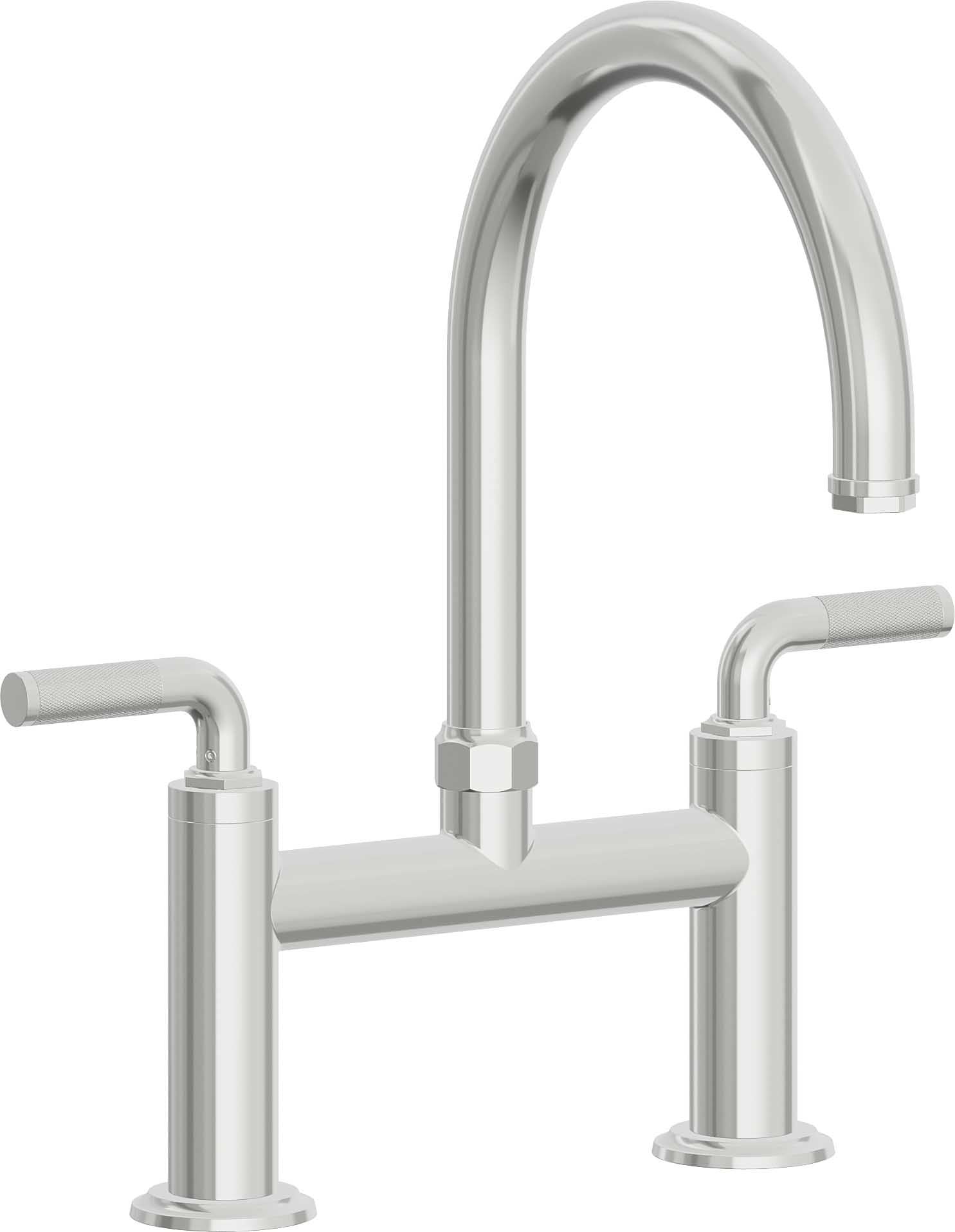 California Faucets Descanso Llave de Cocina Tipo Puente Industrial - Pico en Arco - Cromo Pulido