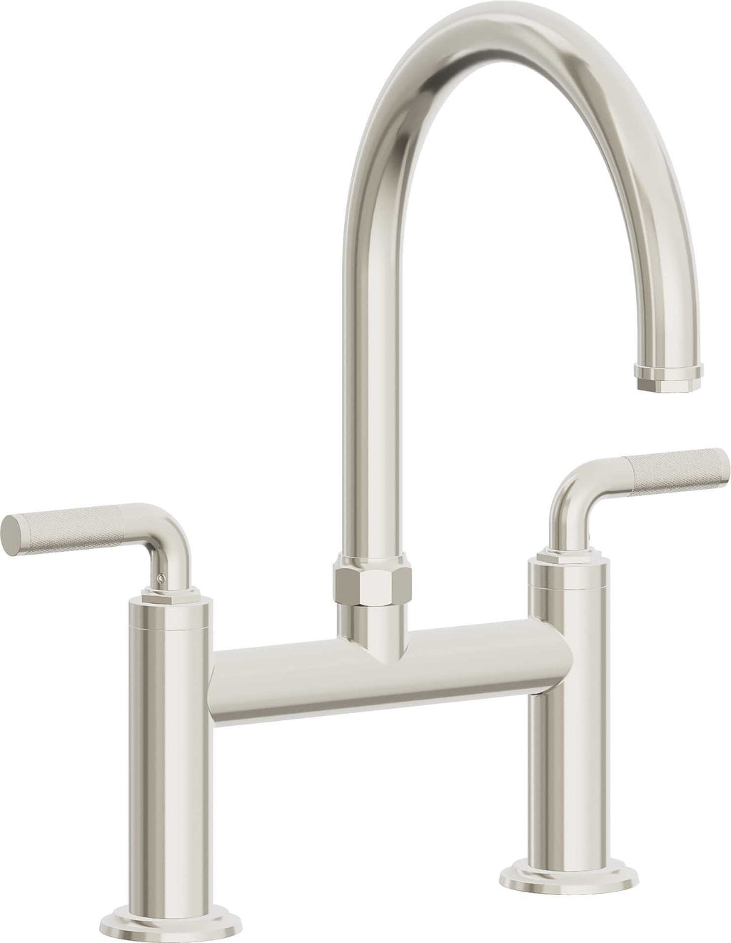 California Faucets Descanso Llave de Cocina Tipo Puente Industrial - Pico en Arco - Níquel Pulido