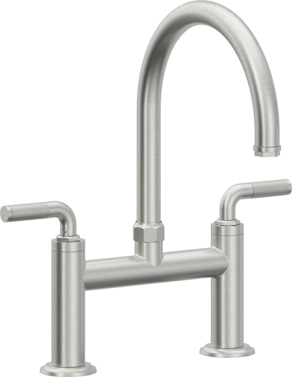California Faucets Descanso Llave de Cocina Tipo Puente Industrial - Pico en Arco - Cromo Satinado