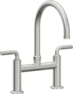California Faucets Descanso Llave de Cocina Tipo Puente Industrial - Pico en Arco - Cromo Satinado