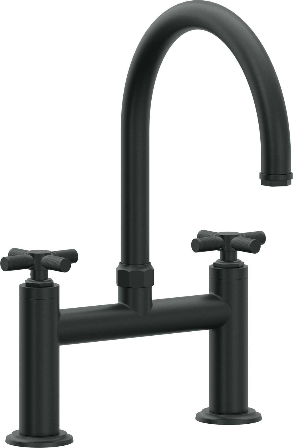 California Faucets Descanso Llave de Cocina Tipo Puente Industrial - Pico en Arco - Carbón