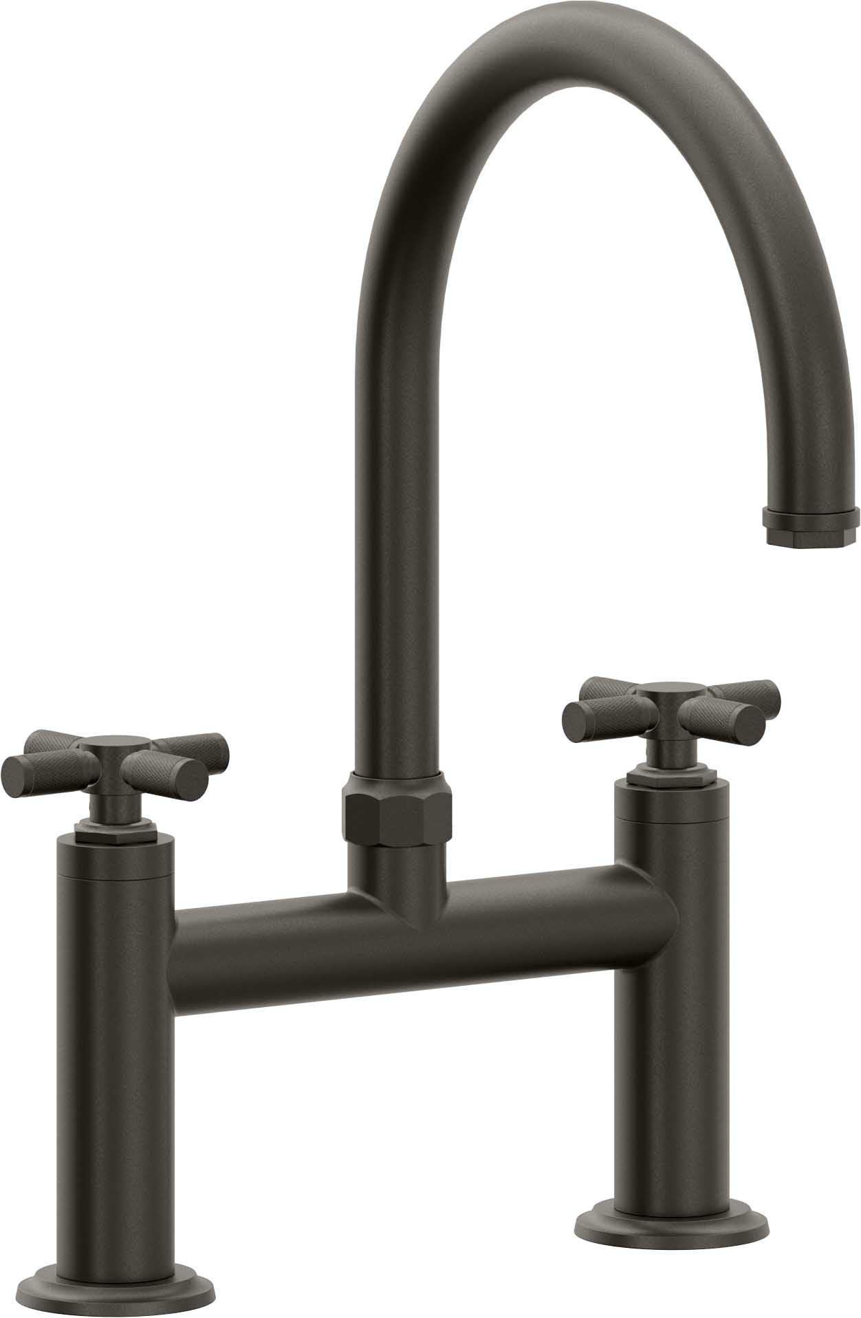 California Faucets Descanso Llave de Cocina Tipo Puente Industrial - Pico en Arco - Bronce Oscuro