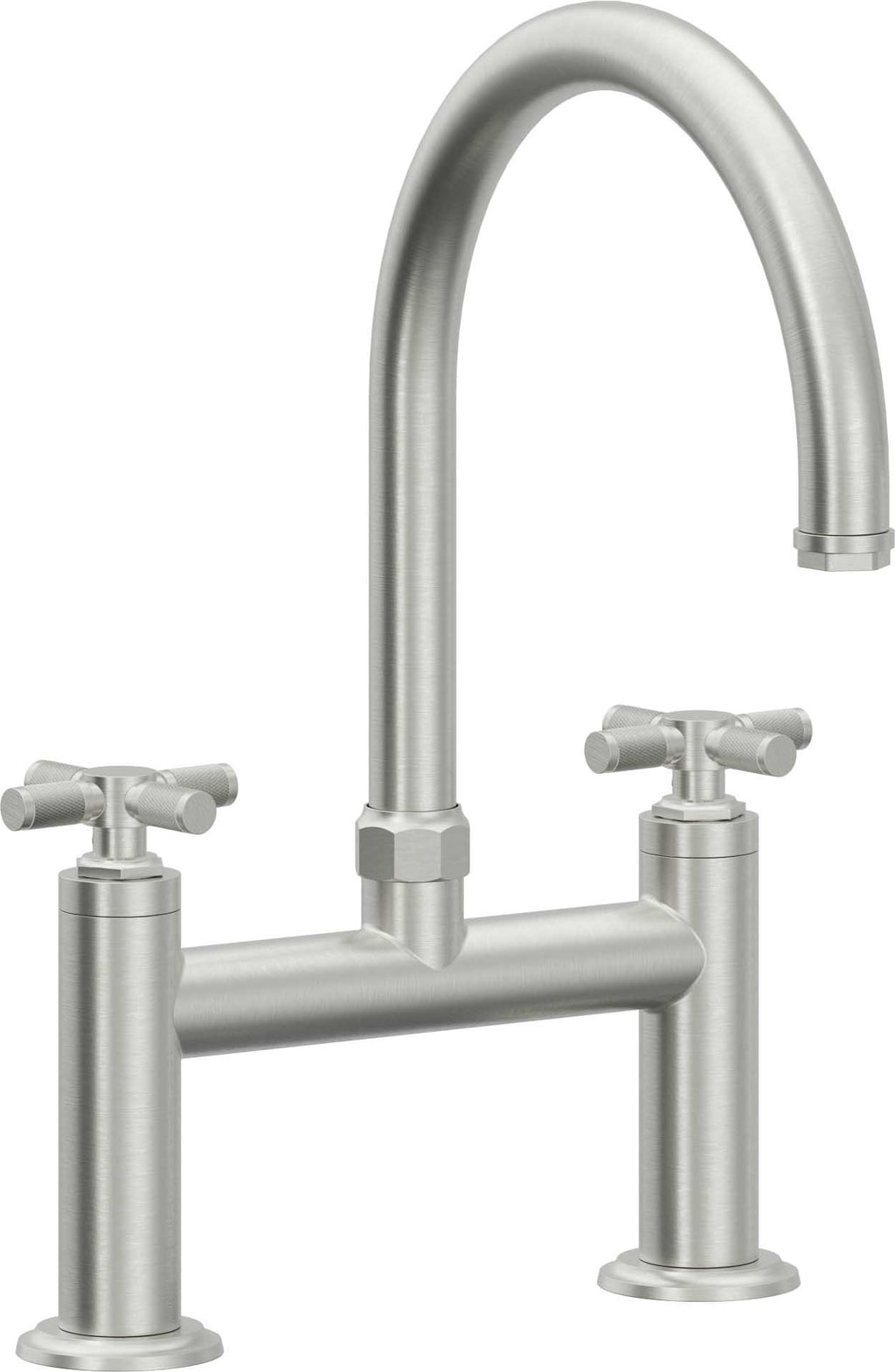 California Faucets Descanso Llave de Cocina Tipo Puente Industrial - Pico en Arco - Cromo Satinado