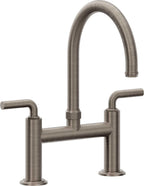California Faucets Descanso Llave de Cocina Tipo Puente Industrial - Pico en Arco - Níquel Antiguo Mate