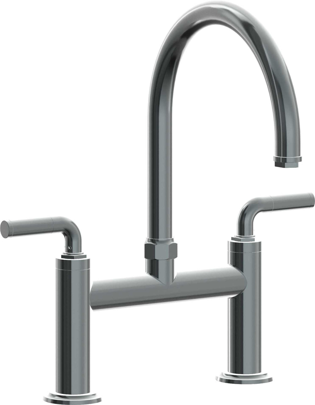 California Faucets Descanso Llave de Cocina Tipo Puente Industrial - Pico en Arco - Níquel Negro