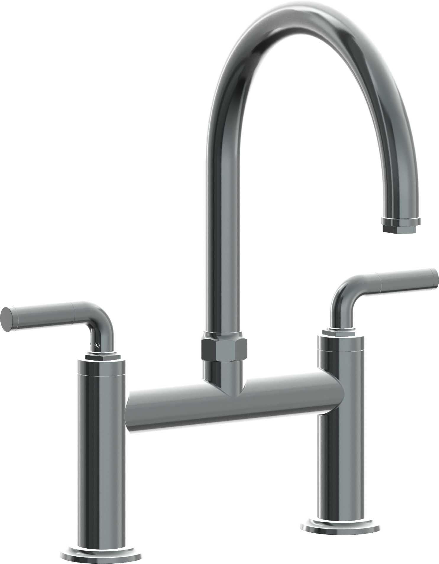 California Faucets Descanso Llave de Cocina Tipo Puente Industrial - Pico en Arco - Níquel Negro