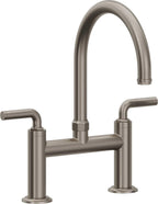 California Faucets Descanso Llave de Cocina Tipo Puente Industrial - Pico en Arco - Grafito