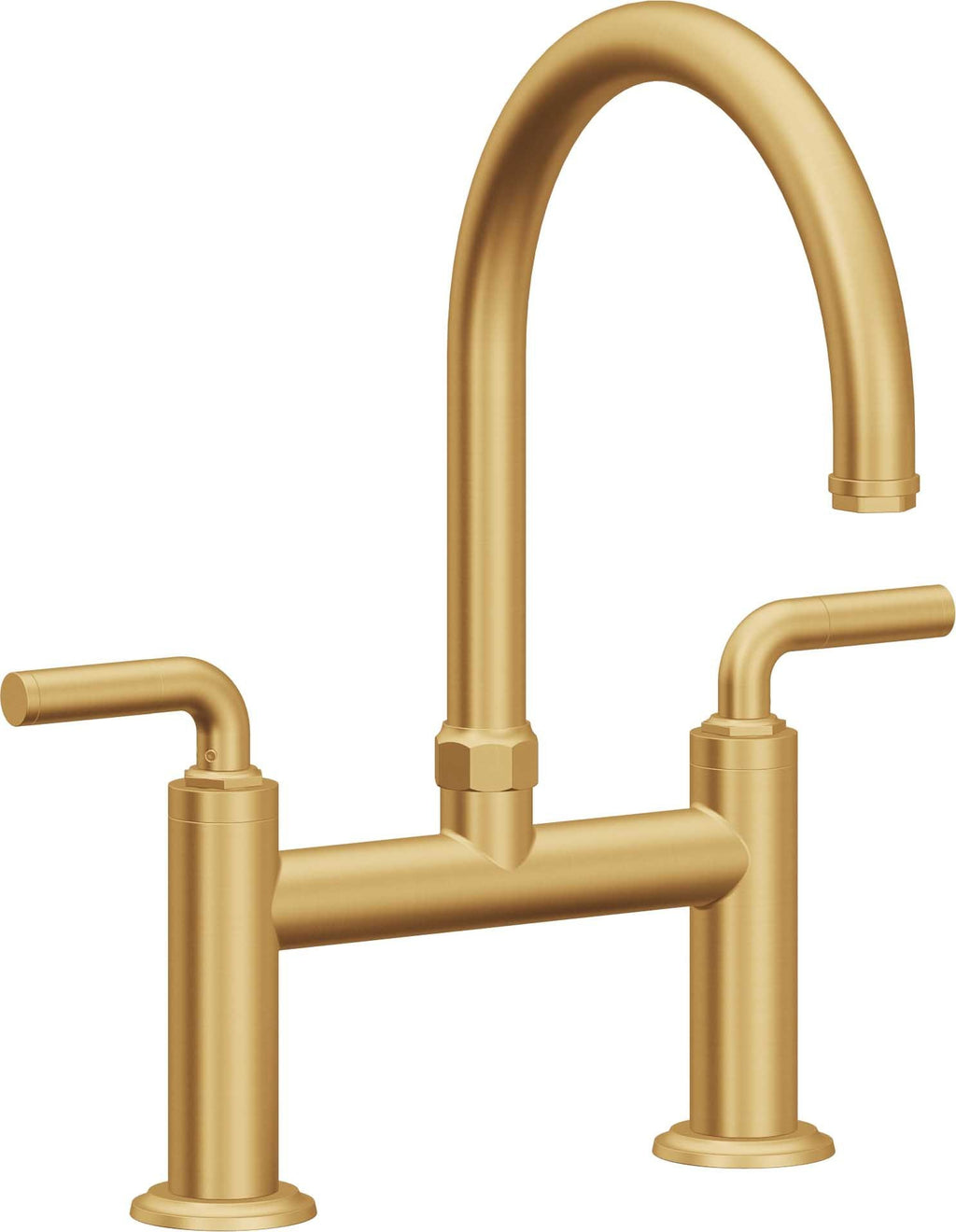 California Faucets Descanso Llave de Cocina Tipo Puente Industrial - Pico en Arco - Oro Satinado de por Vida
