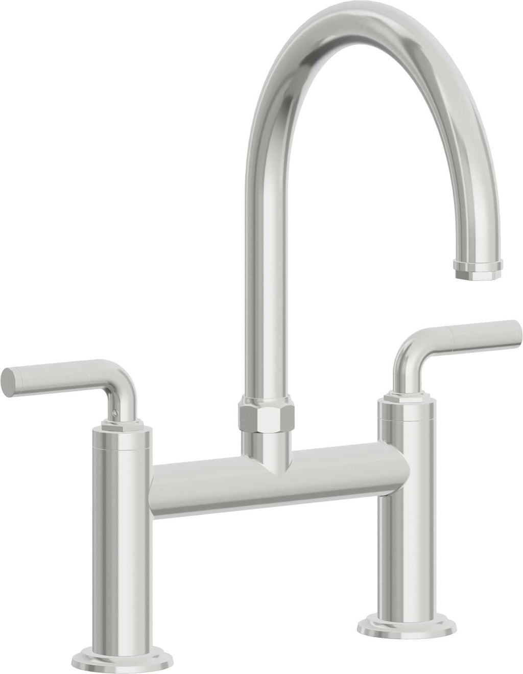 California Faucets Descanso Llave de Cocina Tipo Puente Industrial - Pico en Arco - Cromo Pulido