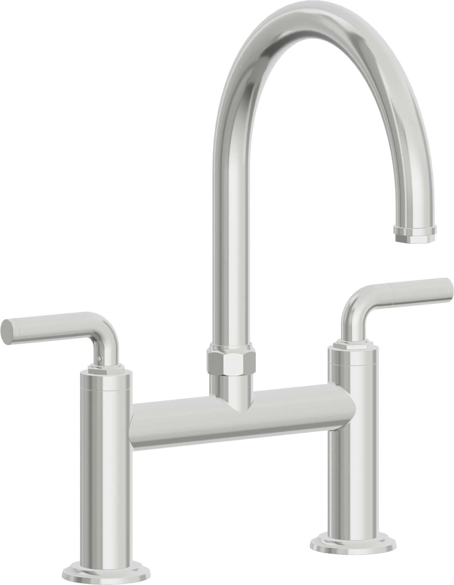 California Faucets Descanso Llave de Cocina Tipo Puente Industrial - Pico en Arco - Cromo Pulido