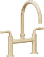 California Faucets Descanso Llave de Cocina Tipo Puente Industrial - Pico en Arco - Latón Satinado